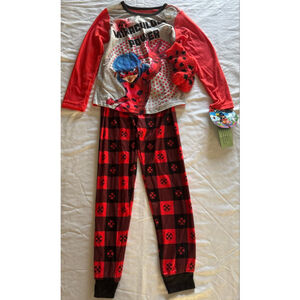 Girls Miraculous Pajama Set 6X Red Black